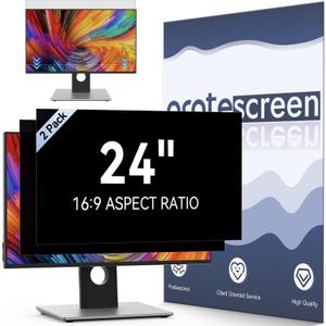 [2-Pack] 24 Inch Computer Privacy Screen Filter for 16:9 Widescreen Monitor, Removable Eye Protection Anti Glare Blue Light Filter Privacy Shield, Anti Spy Screen Protector Film 24 in (Black)