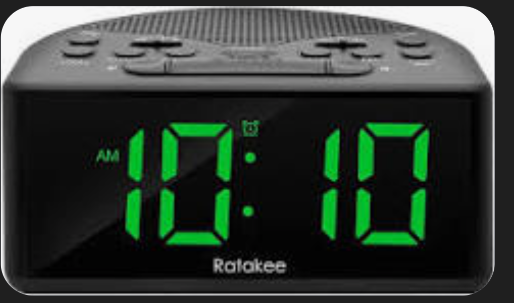 Ratakee Digital Alarm Clock Radio with AM FM Radio Dual Alarms Preset Adjusta