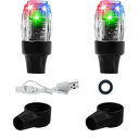 2PCS Tire Valve Light, LED Colorful Wheel Lights, Waterproof Flash Light Tire Valve Cap Lamp for Car Truck Motorcycle Bike
