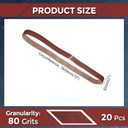 20 Pcs Sanding Belts 2 x 72 Inch 80 Grit Aluminum Oxide