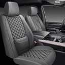 Ram 1500 Seat Covers 2019-2026 Full Set, Truck Interior Sets with Lumbar Support Custom Fit for Dodge Ram 1500/2500/3500 Crew/Mega Cab with Rear Flat Bench, Gray