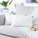 MANDIOO Pack of 2 Pure Snow White Faux Fur Fuzzy Cozy Soft Decorative Throw Pillow Covers Set Lumbar Cushion Cases Pillowcases for Sofa Bedroom Car 12x20 Inches