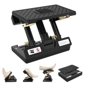 Vhelyom Footrest for Under Desk at Work,Height Adjustable Footrest with Massage Roller and Soft Pad,Foldable, Ergonomic fits Office,Home,Travel,Gaming,Sturdy Metal Frame,AllSeason Use(Black)