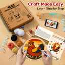 TEKWAVE Punch Needle Kit for Adults Beginners Rooster Sunrise Design, Step-by-Step Video Pre-Printed Pattern and Written Instructions, DIY Embroidery Set with Yarn, Fabric, Hoop for Home Decor Crafts