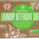 Laundry Detergent Sheets - Fresh Scent - Zero Waste, Plastic Free Natural Soap - Travel Size Essentials for Washing Clothes, 100 Loads
