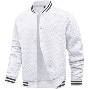 Mens Varsity Jacket Lightweight Jacket Causal Waffle Letterman Bomber Jackets (4X-Large)