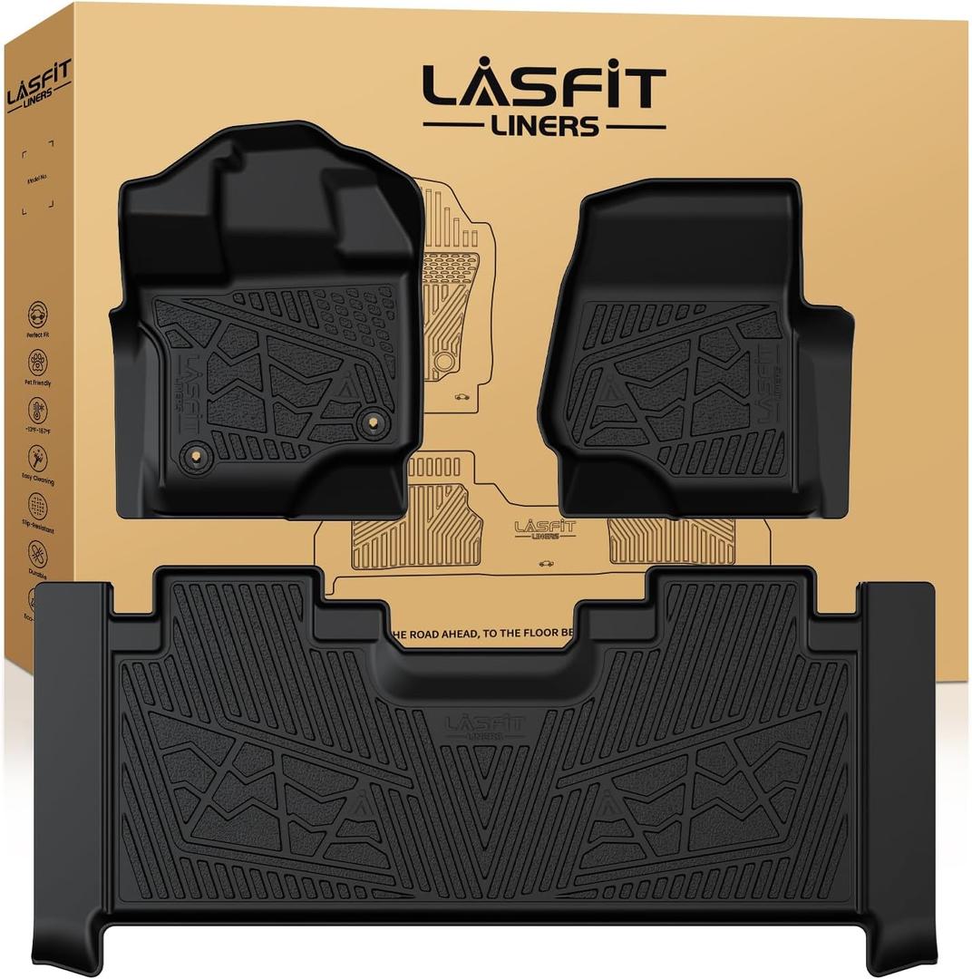 LASFIT Floor Mats for 20152026 Ford F-150 SuperCab Carpet Floor, Custom Fit F150 Super Cab TPE Floor Liners All Weather Protector, Full Caverage Professional Protection Waterproof & Easy Clean