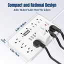 JouleLoom 20 FT Flat Plug Surge Protector Power Strip,11 Multiple AC Outlets with 6 USB Ports (2 USB C), 20 Feet Extension Cord, 1250W/10A, One Touch Switch Button, White