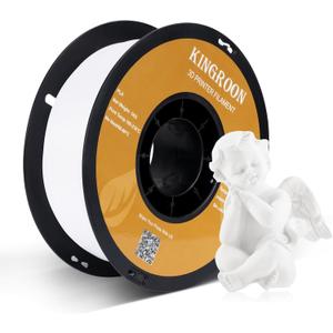 Kingroon PLA 3D Printer Filament, Dimensional Accuracy +/- 0.02 mm, 1 kg Spool(2.2lbs), 1.75 mm,White