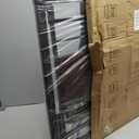 29.5"-40.5" Baby Gate with Cat Door for Stairs & Doorways - 30.5" Tall Auto-Close Metal Gate - No Drilling Pressure Mounted Dog Gate Indoor with Door (Black)