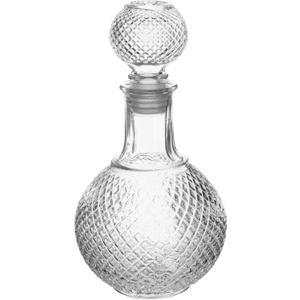 European Glass Bottle with Airtight Stopper, Liquor Decanter, 8 Ounce