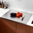 Stainless Steel Cutting Board for Kitchen - Large Steel Chopping Counter Cutting Boards with Lip - Heavy Duty Countertop Baking Boards for Meat, Fruits, Vegetables, Bread (15.7 X 11.8 inch)