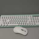 RaceGT Wireless Typewriter Keyboard and Mouse - Wireless Keyboard with Silent Mouse, Cute Retro Keyboard Mouse Combo, 2.4G Cordless USB Computer Keyboard Mouse Set for Windows Laptop/Desktop/PC (Cyan)