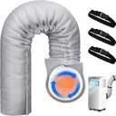 Air Conditioner Hose Cover Wrap, Portable AC Hose Insulation Sleeve Fits for 5" & 5.9" Diameter Exhaust Hose, Insulated Hoses Duct Vent Cover with 3 Adjustable Straps, 59" L x 21" W