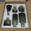 TBWIND 12pcs Green Glass Bud Vases Set, Small Vases for Flowers, Bud Vase for Centerpieces in Bulk, Mini Vintage Vase for Wedding Decorations, Office and Home Table Flower Dcor