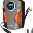 Air Compressor Tire Inflator Portable 12V DC Digital Electric Car Air Pump 150 PSI, Preset Tire Pressure Auto Shutoff for Sedan SUV Tyres, Bicycles, Other Inflatables Orange