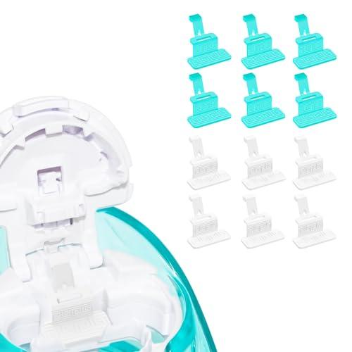 2 Pack FireAnt Silicone Salt Pads Refills Compatible with Navage Nasal Care, Reusable Saline Pods Replacement Accessories, Easy Operation (12 Pack - White 6 + Blue 6)