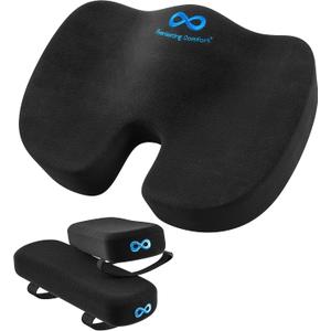 Everlasting Comfort Arm Rest & Seat Cushion - Elevate Your Comfort, Enhance Your Posture, Support, Provides All-Day Comfort - Computer, Laptop, Chair and Gaming Accessories (Black)