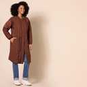 Essentials Women's Oversized Quilted Coat, Deep Brown, X-Large