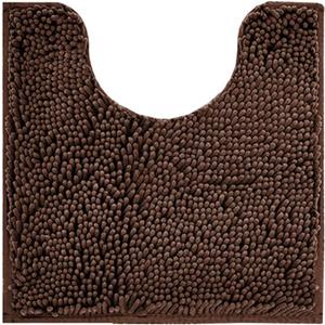Reyox Chenille Bath Mat, Toilet Rugs U Shaped, Soft Plush Bath Bathroom Rug, Absorbent Shaggy Bathroom Contour Rug Brown 2 19.7"x15.7"