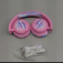 iClever BTH22 Kids Bluetooth Headphones, 60H Play Time, 74/85 dBA Safe Volume, Bluetooth 5.4, USB C, Over Ear Kids Headphones Wireless with Mic AUX Cord for iPad/Tablet/Travel/School, Pink-Stripe 