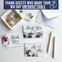 2 x Hadley Designs Wedding Thank You Cards with Envelopes -54 Floral Thank You Cards Wedding with Envelopes, ThankYou Notes from the New Mr and Mrs Card for Gifts, Bridal Party & Guests, Bridal Shower