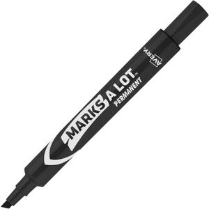 AVERY Large Black Permanent Marker with Thick Chisel Tip for Calligraphy, Fabric, Desk Work, Pack of 12 (08888)