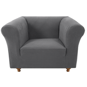 Chesterfield Chair Cover Stretch Slipcover, Elastic 1 Seater Sofa Cover for Rolled Arm Club Chair, Soft Washable Furniture Protector with Full Coverage (Grey, Armchair)