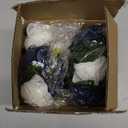 NUPTIO Artificial Flower Centerpieces for Tables - 2 Pcs 9.5in Diameter Navy Blue & White Fake Flowers Roses Balls - Silk Faux Rose Arrangement for Wedding Party Centerpiece Table Decorations