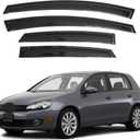 IG Window Visors Fit for 2010-2014 Volkswagen Golf, Out-Channel Rain Guards Vent Wind Deflectors 4PC, Car Accessories for 10-14 VW Golf (5-Door Only)