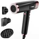 Dual Voltage Ionic Hair Dryer with Diffuser - 1875W High-Speed Blow Dryer for Women, Fast Drying, No Heat Damage, Low Noise, Lightweight, European Travel 110V-120V/220V-240V, Gifts for Women