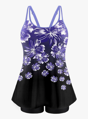 NIeyook Womens Tankini Swimsuit Plus Size Two Piece Bathing Suit Flowy Swim Tops with Boy Shorts 2025 Modest Swimwear, size 18W