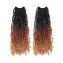 GIX Yanky Twist Crochet Hair - 10 Inch 2 Packs (60 Strands) 3 Tones Ombre Brown Pre-twisted Fluffy Spring Mini Twist Short Bob Passion Twist, Crochet Braids Braiding Hair (10 Inch, OT30/27-2P)