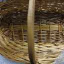 Remerry Wicker Gathering Basket with Handle Flower Picking Basket Handwoven Wicker Garden Trug for Picnic Countryside Gathering Vegetables Harvesting Storage(18.5 x 10 x 9 Inch, Light Brown)