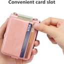 ZCDAYE Wallet Case for Samsung Galaxy Z Flip 4 5G, Leather Case with Card Holder and Long Lanyard - Pink