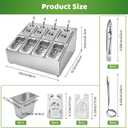 8 Pans Pizza Topping Station Stainless Steel Topping Container