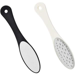 2 Pcs Stainless Steel Metal Foot File Double Sided Callus Remover Scraper Professional Pedicure Tool for Dead Skin Rough Heels Foot Care Exfoliating Instrument Durable Easy to Clean