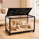 Acrylic Metal Hamster Cage, Large Small Animal Habitat Easy-Clean 360 Viewing, Stackable, Top Access for Dwarf Hamsters, Syrian Hamsters, Gerbils, Mice  35.0"L x 16.0"W x 16.0"H