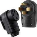 Kanayu 50 Amp RV Male and Female Plug Set 14-50P and 14-50R Receptable 125/250V with Handle Receptacle RV Electrical Campers Plug for Camper Caravan Van Trailer