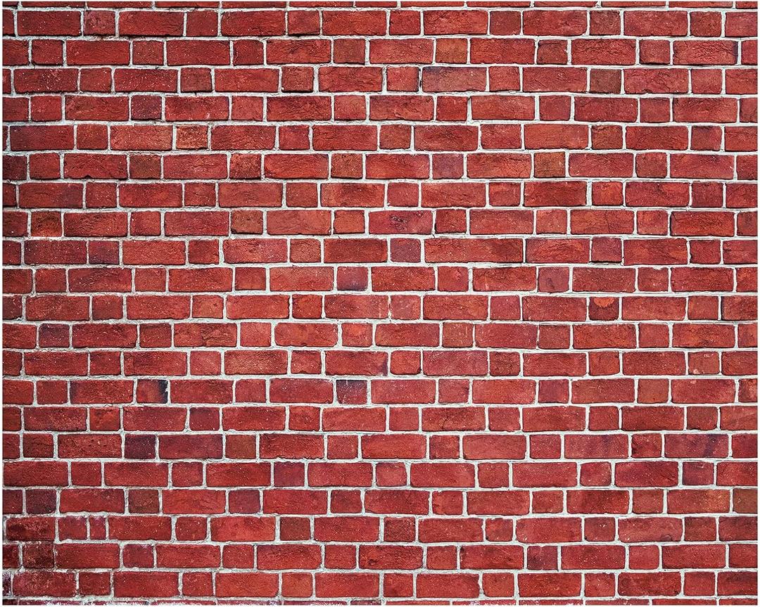 VitalCozy 15 x 10 ft Brick Wall Backdrop for Photoshoot Polyester Fabric Red Brick Backdrop Background for Fireplace Home Decoration Newborn Birthday Party