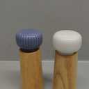 HAIPUSEN Wood and Ceramic Pepper Grinder Set - Salt and Pepper Mill Spice Mill with Adjustable Coarseness, 7 inches (with Tray)