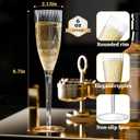 GuanQiao 16 Pack Clear Champagne Flutes, 6oz Disposable Wine Glasses with Long Stem, Reusable Plastic Cocktail Glasses for New Years Eve Party Birthday Wedding Celebration Toasting Drinking