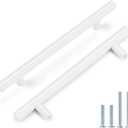 Probrico 5 Pack| White Cabinet Pulls 5 Inch T Bar Euro Style Handles Kitchen Cupboard Stainless Steel Modern Cabinet Hardware