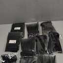 Supernal 180pcs Black Plastic Silverware Heavy Duty Black Party Cutlery Disposable Plastic Forks and Spoons Disposable Utensils Flatware Include 60 Forks,60 Knvies,60 Spoons