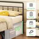 EMODA 16 Inch Twin Bed Frames with Headboard and Footboard, Heavy Duty Twin Platform Bed, Metal Slats Support Mattress Foundation, No Box Spring Needed, Easy Assembly