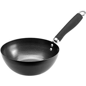 Ecolution Non-Stick Carbon Steel Wok with Soft Touch Riveted Handle, 8",Black