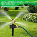 Tioncy 4 Pack Metal Lawn Sprinkler with Brass Nozzle, Heavy Duty Garden Spike Sprinkler Automatic Irrigation Tool for Lawn Garden Yard Greenhouse(Multi Nozzle,Black)