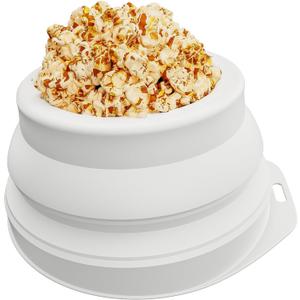 Li&Zhao Silicone Popcorn Maker - Microwave Popcorn Popper Microwave Popcorn Bowls Reusable Collapsible Bowl for Family Movie Nights(Grey)