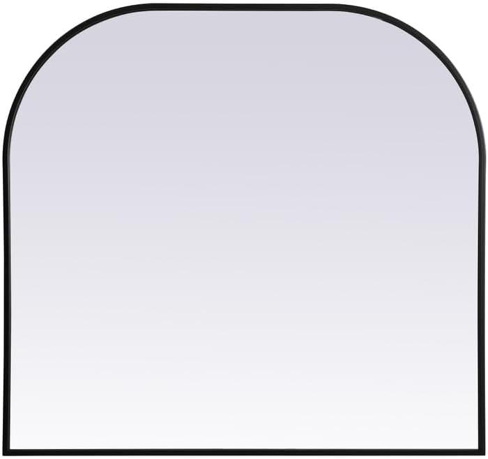Illuminate, Metal Frame Arch Mirror 36X34 Inch in, Modern, Black