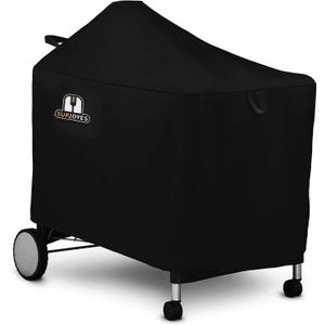 Grill Cover for Weber Performer Deluxe Charcoal, 22 Inch BBQ Covers, Premium Heavy Duty Waterproof Accessories for Weber 7152 Performer Charcoal Grills with Handles